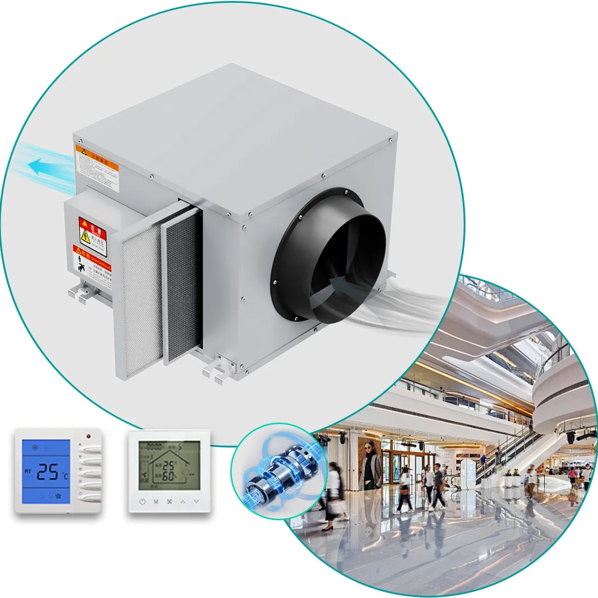 Sistema de ventilación Hvac Erv Hrv Mvhr con recuperador de aire de 300CMH con recuperación de calor con filtro HEPA (no precios finales)