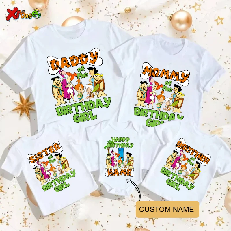 Girls 1st Birthday T Shirts Family Matching Outfits 2nd Party Custom Name 1 Years Old Girl Outfit Toddler Baby Familia T Shirts