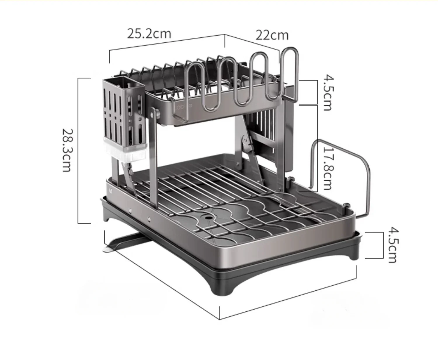 

Kitchen Shelf Bowl Drain Rack Countertop Multifunctional Household Storage Rack