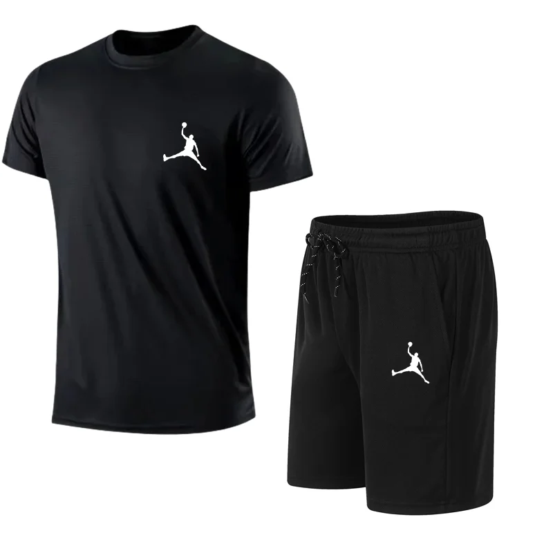 

summer fashion men's casual sports suit T-shirt shorts suit casual short sleeves suit jogging fitness clothing brand clothi