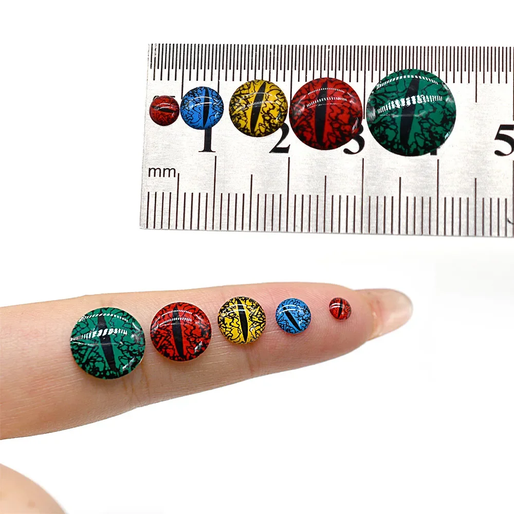MNFT 100Pcs 3D Fishing Eyes Fly Bait Lure Making Material for Saltwater, 6mm/8mm/10mm/12mm