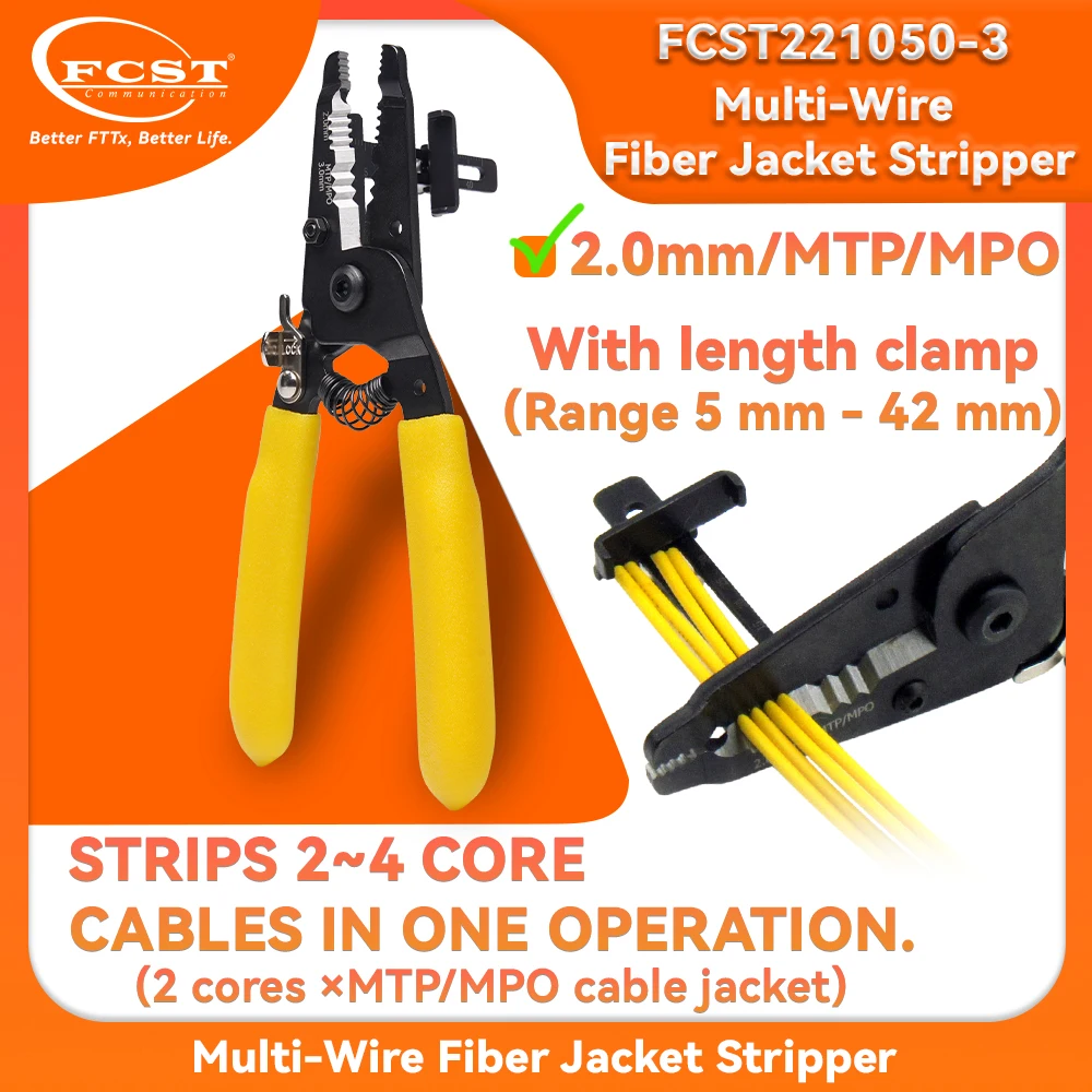 Fcst ftth Faser werkzeug Mehrdraht-Faser mantel ab streifer geeignet optischer Kabel aufreißer für 1.2/1,8mm 1.6/3,0mm 2,0mm/mtp/mpo