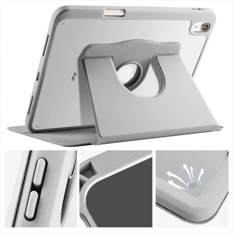 360° Rotating Case for New IPad A16 Air 8 11 M4 M2 M3 Air 4 5 6 7 8 9 10 11 Th Gen IPad Pro 11 M5 Logo Hollow‑out Smart Cover