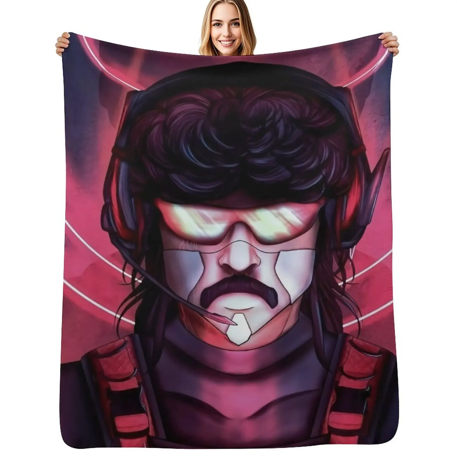 Cyber Dr Disrespect Throw Blanket Long Lasting Soft Plush Blanket for Daily Use