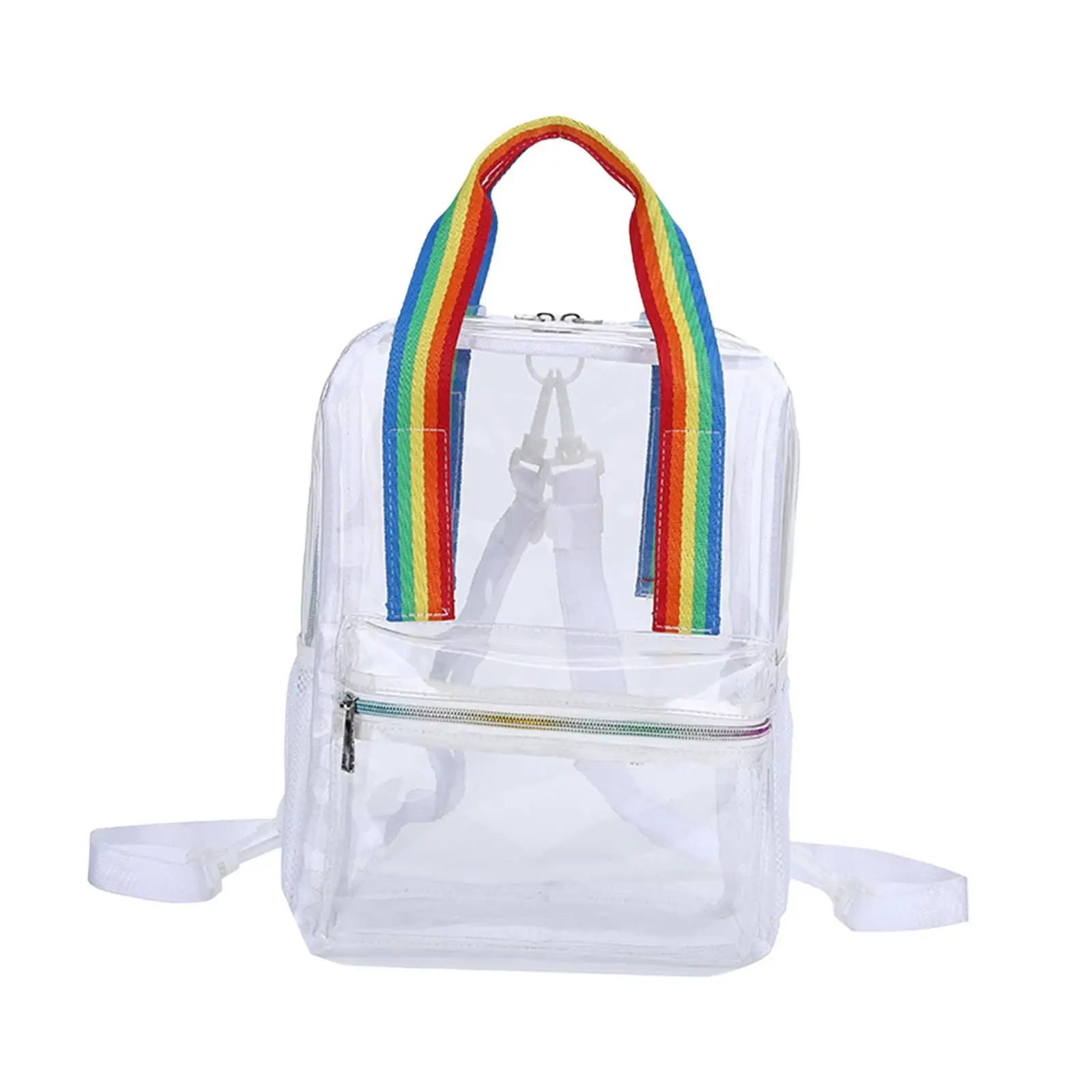 Mochila PVC transparente para acampar e caminhar, saco escolar claro, saco traseiro