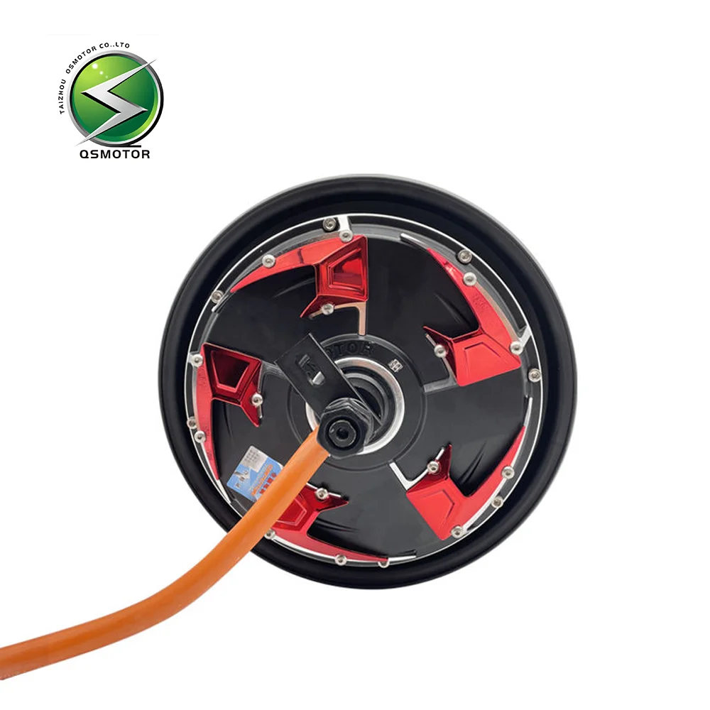 QSMOTOR 10 بوصة V4 2000W45H48-96V فرش تيار مستمر مكبح قرصي المحرك مناسبة للدراجات النارية الكهربائية #5