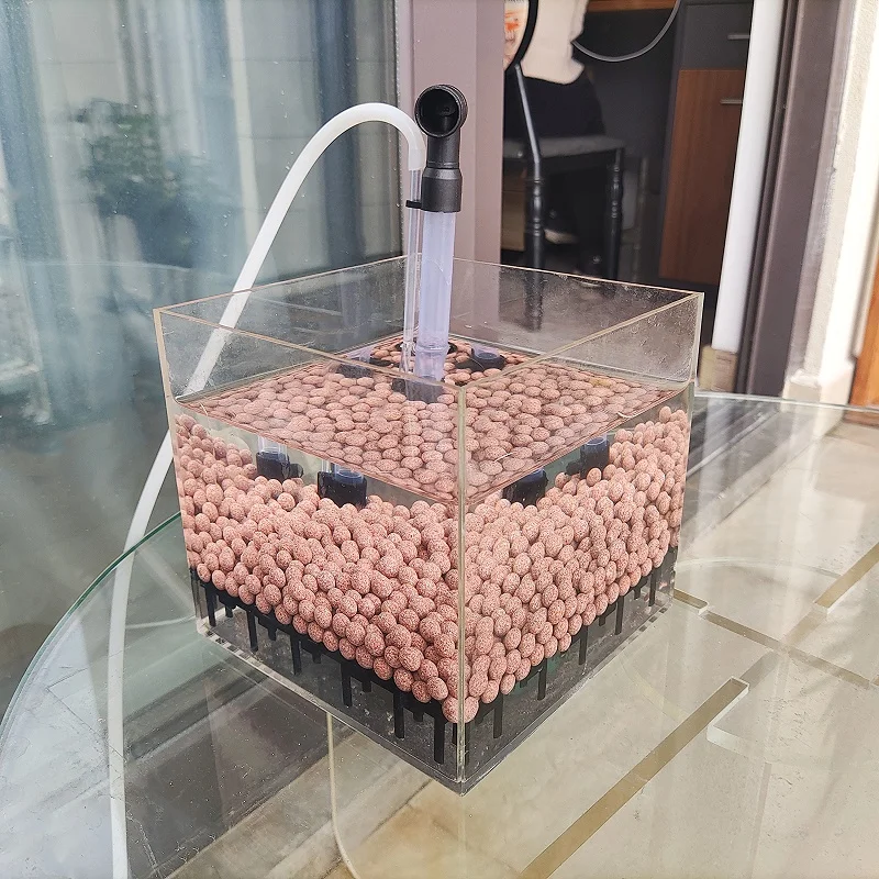 transparent acrylic shrimp fish tank filter system aquarium square UGF box under gravel filter box, water grass breeding box