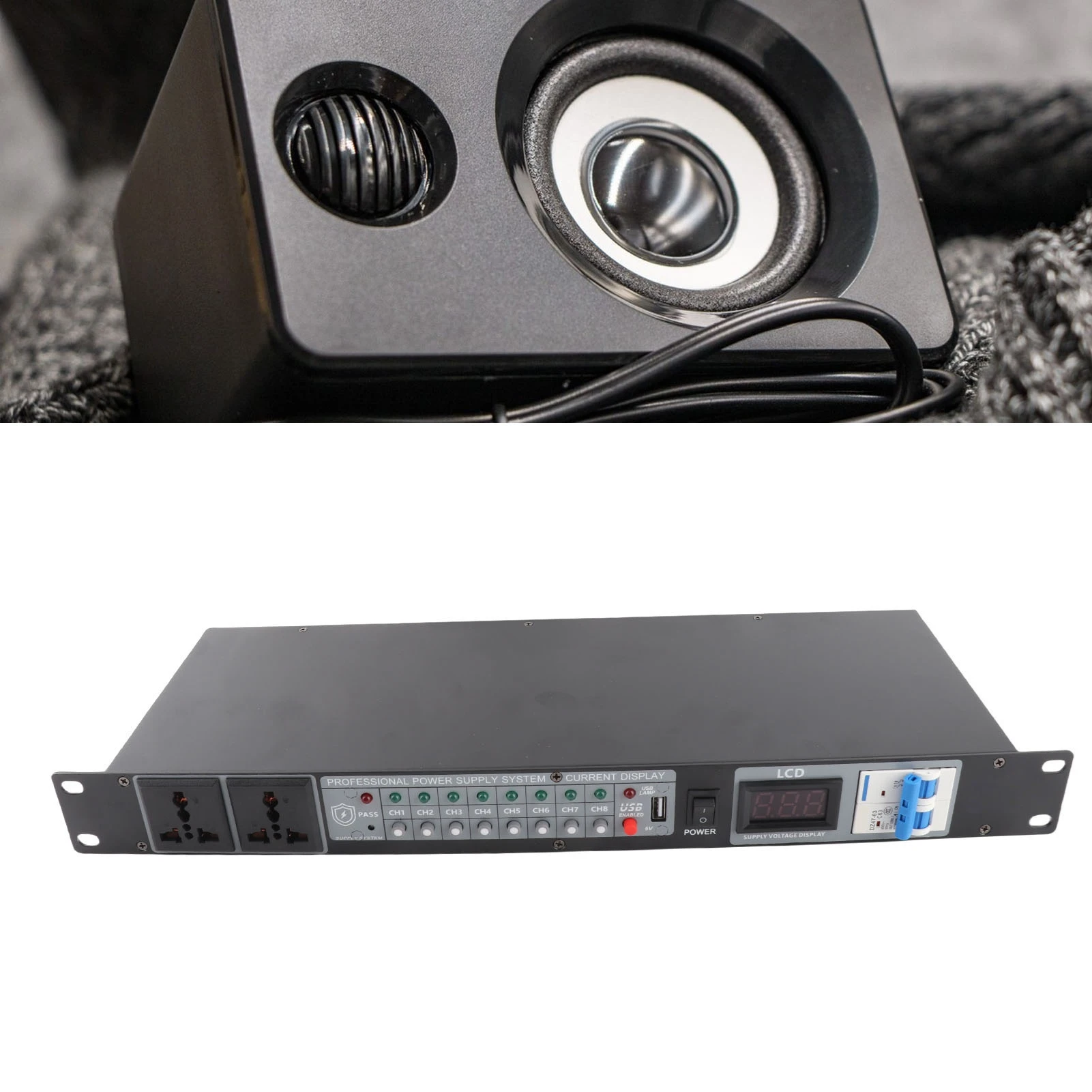 Power Sequencer Professional 10 Channel Power Sequence Controller with Digital Voltage Display for Stage Amplifier Speaker