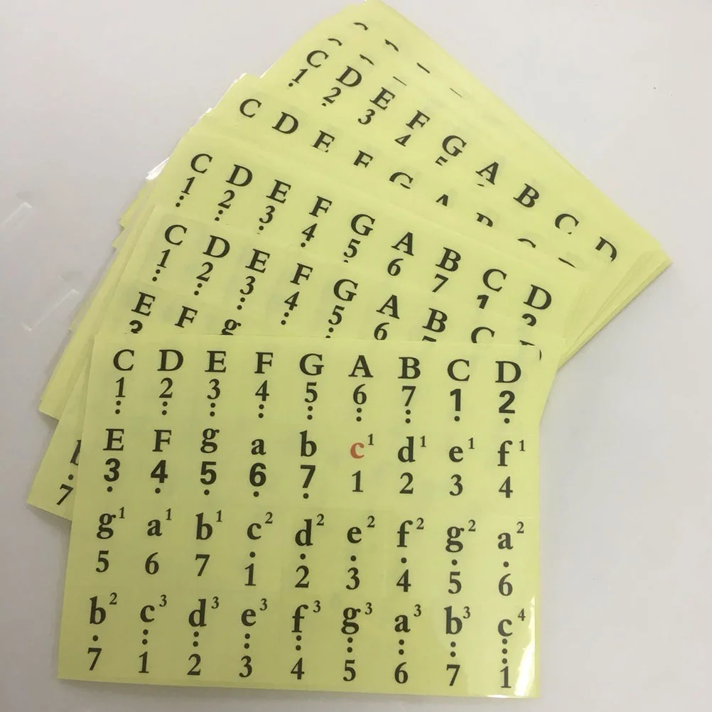 1 Pcs Piano Stickers for Keys Piano Keyboard Stickers for 61, 54, 49 Keys Color Black Transparent Piano Numbered Musical Notatio