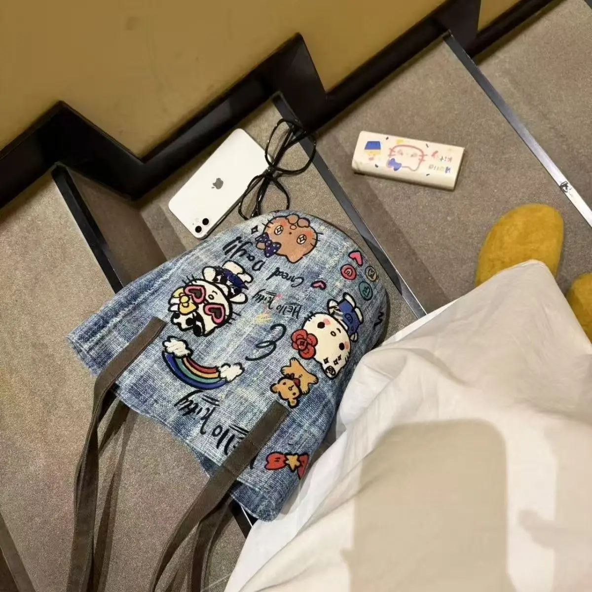 حقيبة دلو محمولة للسيدات من Vintage HelloKitty، حقيبة كتف، مناسبة للسفر اليومي وديكور منزلي رائع #3