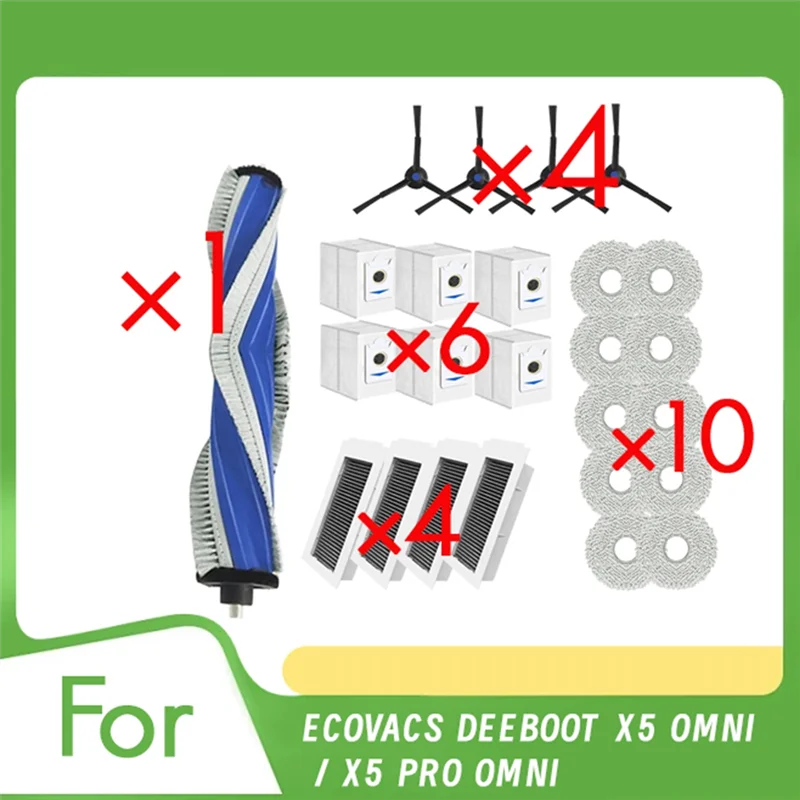 

25 шт. фильтр и ткань для ECOVACS DEEBOOT X5 OMNI/X5 PRO OMNI, запасные части для подметального робота-пылесоса