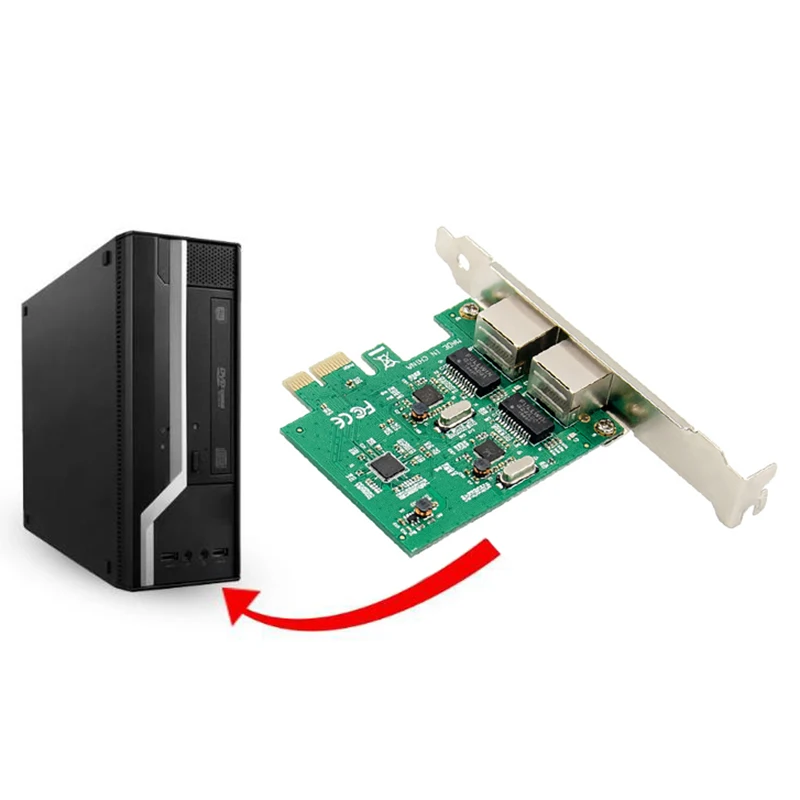 PCI-E Gigabit Ethernet Electrical Network Card Pcie 1000M Dual-Port Desktop Network Card RTL8111F