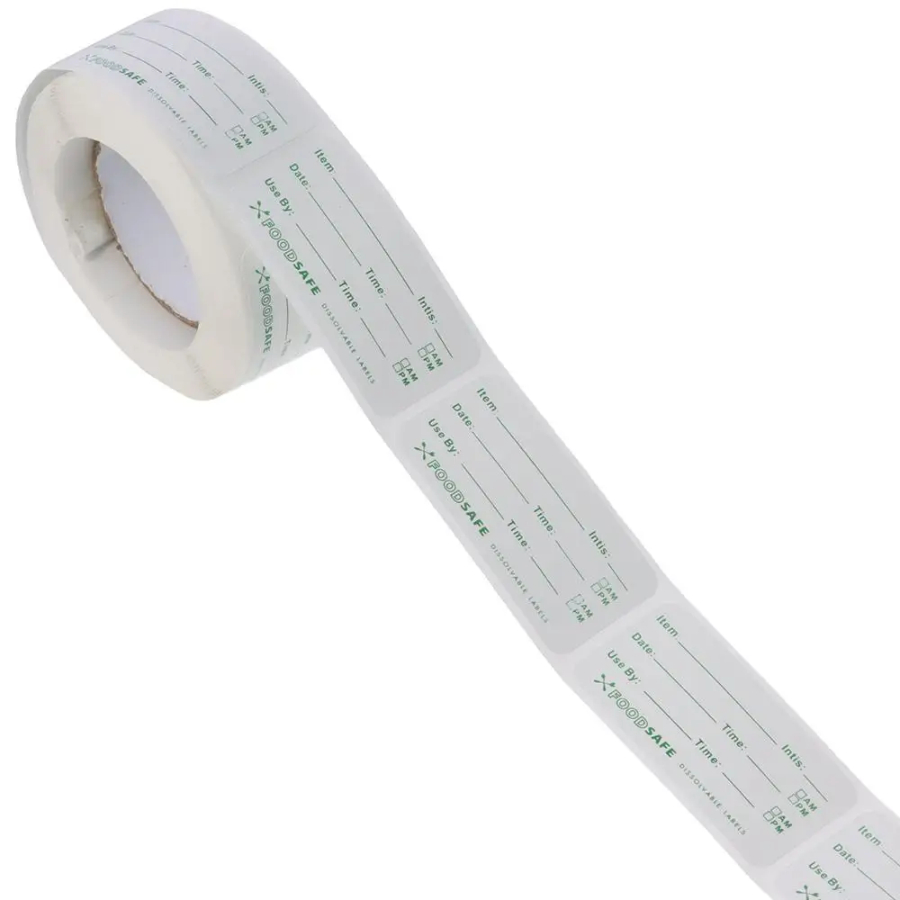 High-quality Freezer Labels Food Labels 500 Labels No Adhesive Residue Dissolves Food Label Stickers Dissolvable