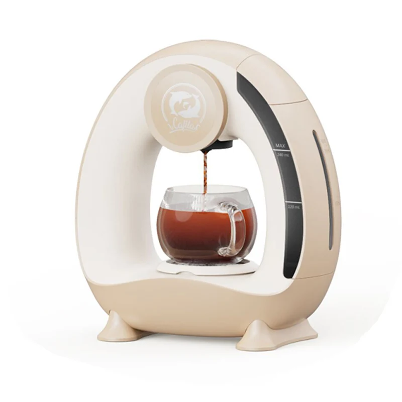 Mini Coffee Maker Single Serve, Instant One Cup for K Cup & Ground Coffee for Camping, Travel, RV, Office