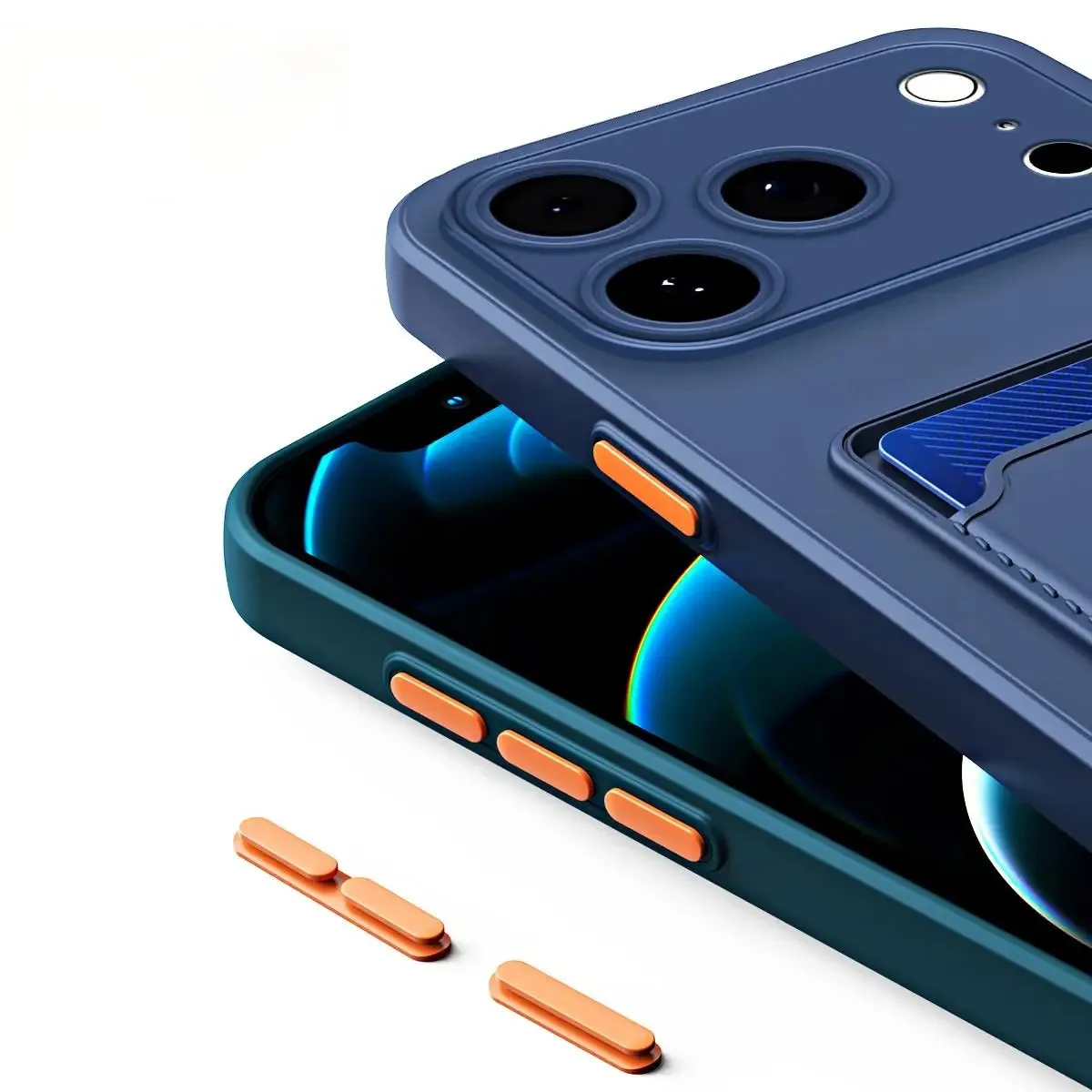 الفاخرة لينة سيليكون المحفظة حامل بطاقة جراب هاتف آيفون 17 الهواء 16 E 15 14 زائد 13 12 Mini 11 Pro ماكس فتحة حقيبة الغطاء الخلفي #4