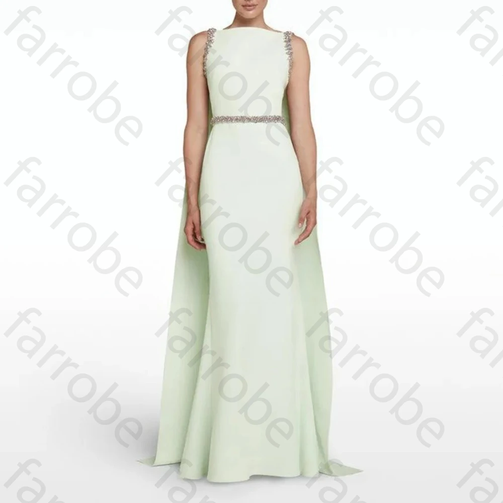 فساتين حفلة موسيقية أنيقة بدون أكمام، رقبة قارب، سويب تراين، فستان طويل رائع عالي الجودة للحفلات المسائية للنساء حسب الطلب #4