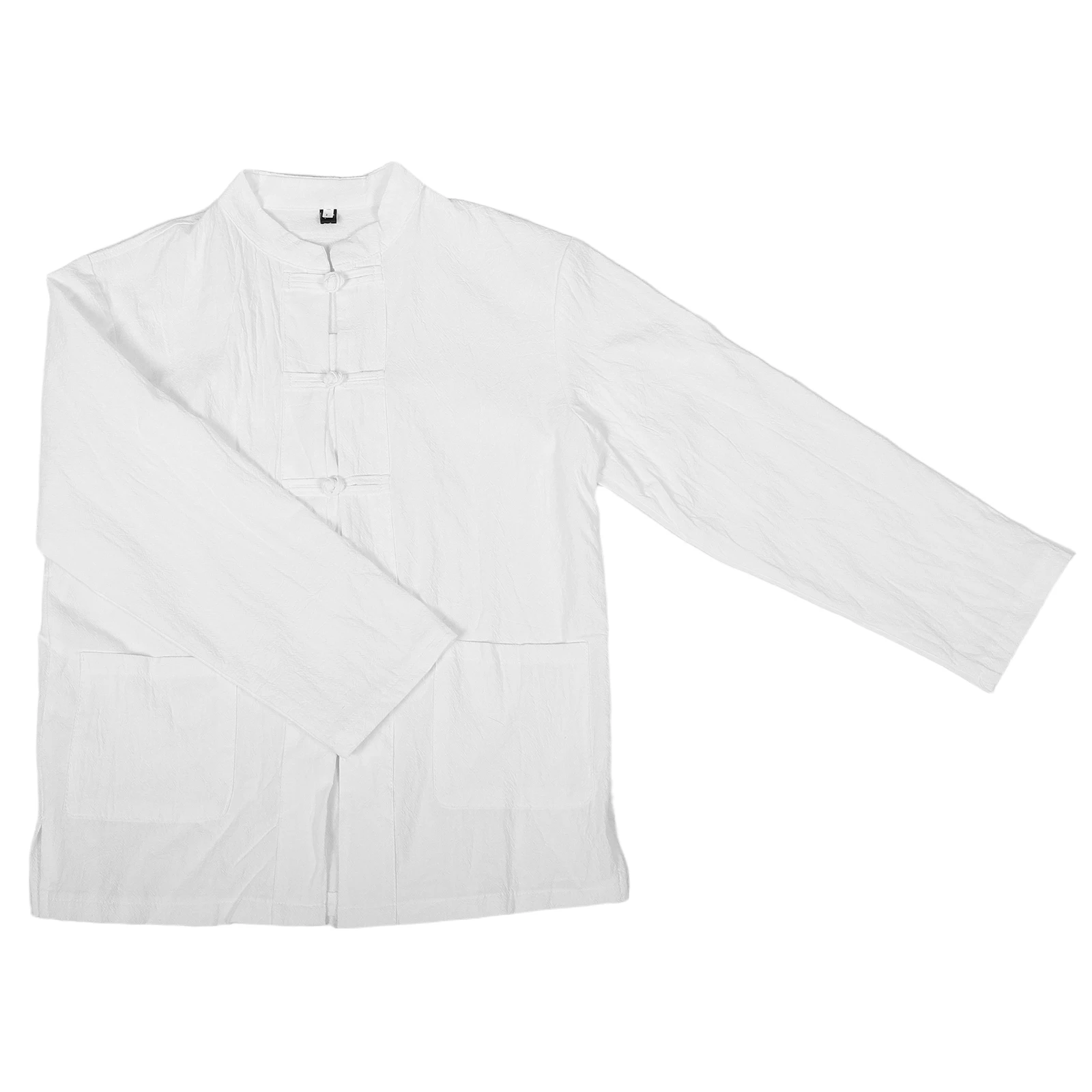 

Chinese Suit Shirt Men Linen Long Sleeve Vintage Frog Buttons Traditional Hanfu Clothing European Ethnic Wear