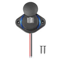 Dual USB Charger Car Charger Power Socket Adapter Phone Charging Waterproof 12-24V for Motorbike Car Boat ATV Camper Caravans