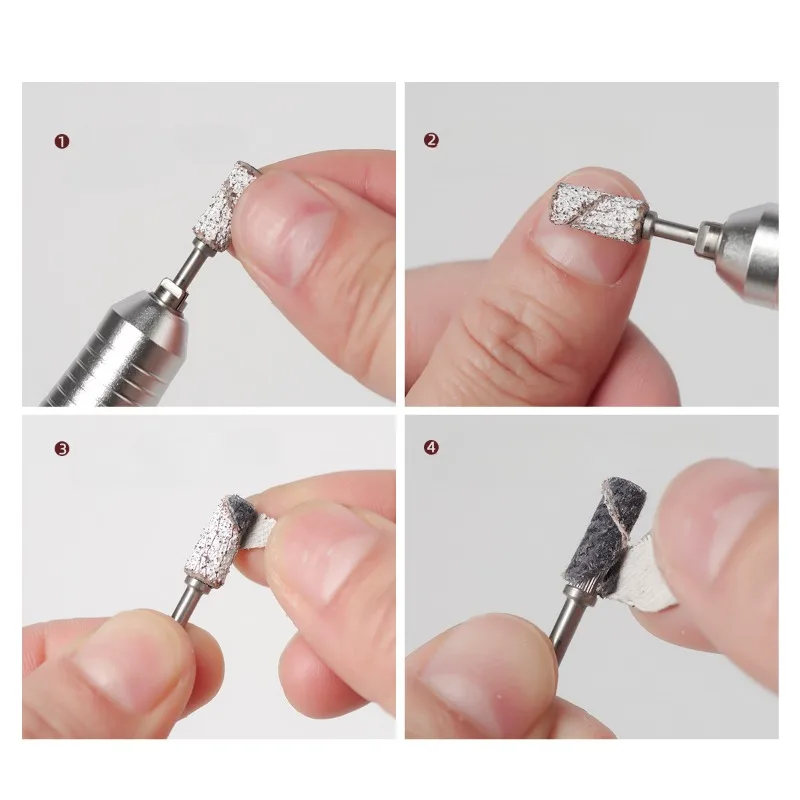 Nagelbooraccessoires Nieuw 5 Stuks 3Mm Doorn Bit Voor Nagels Roestvrijstalen Schuurbanden Voor Manicure Schuurpapier Ringhouder 3/32