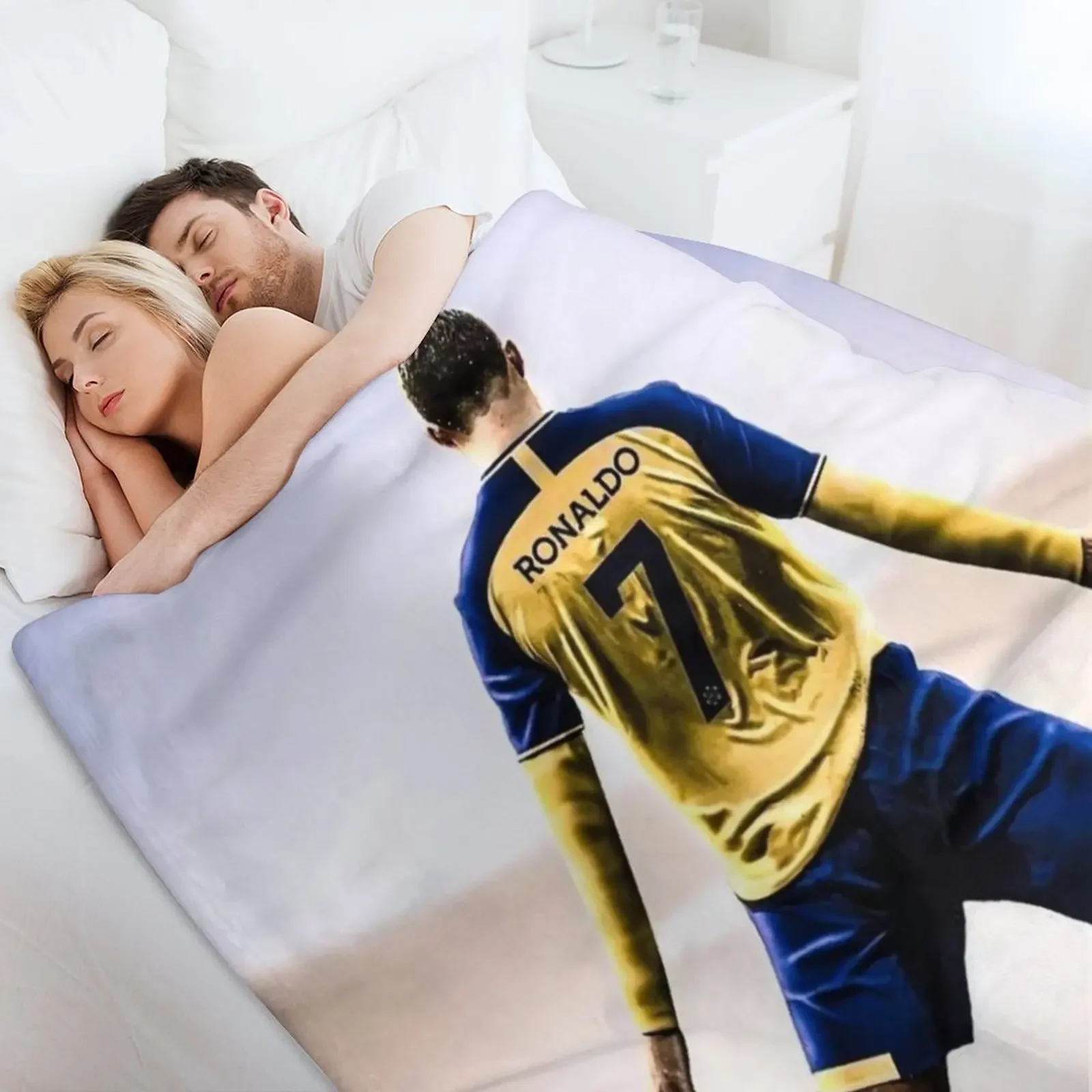 CR7 Al Nassr جديد رمي بطانية Hairys ديكور أريكة الفانيلا النسيج لينة سرير البطانيات #4