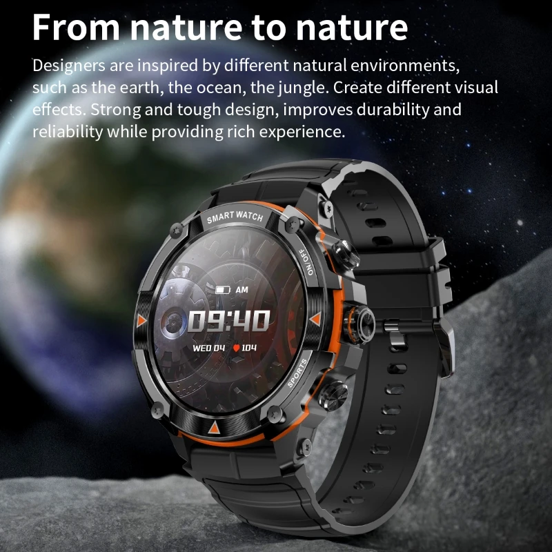 Bluetooth Call Outdoor SmartWatch sportowy mężczyzn ogląda nocny Monitor pracy serca krokomierz tlenu we krwi wodoodporny zegarek ze zdrowiem