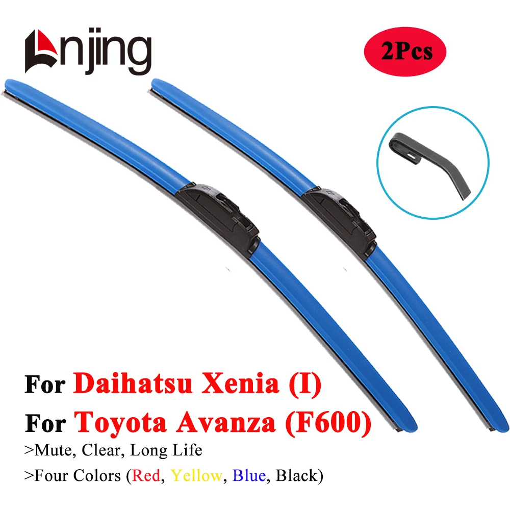 

LNJING Colorful Wiper Blades For Toyota Avanza F600 Daihatsu Xenia MPV 2002 2003 2005 2006 2008 2009 2010 2011 Car Accessories