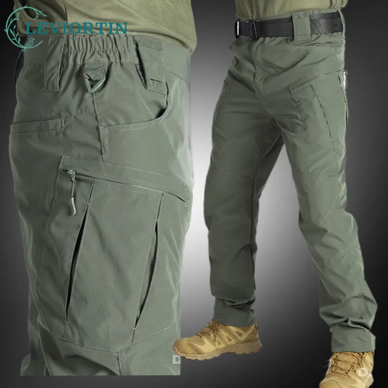 New Outdoor Functional Tactical Pants Men's Cargo Pants with Multi-Pocket Spring and Autumn Hiking Water-Resistant Trousers