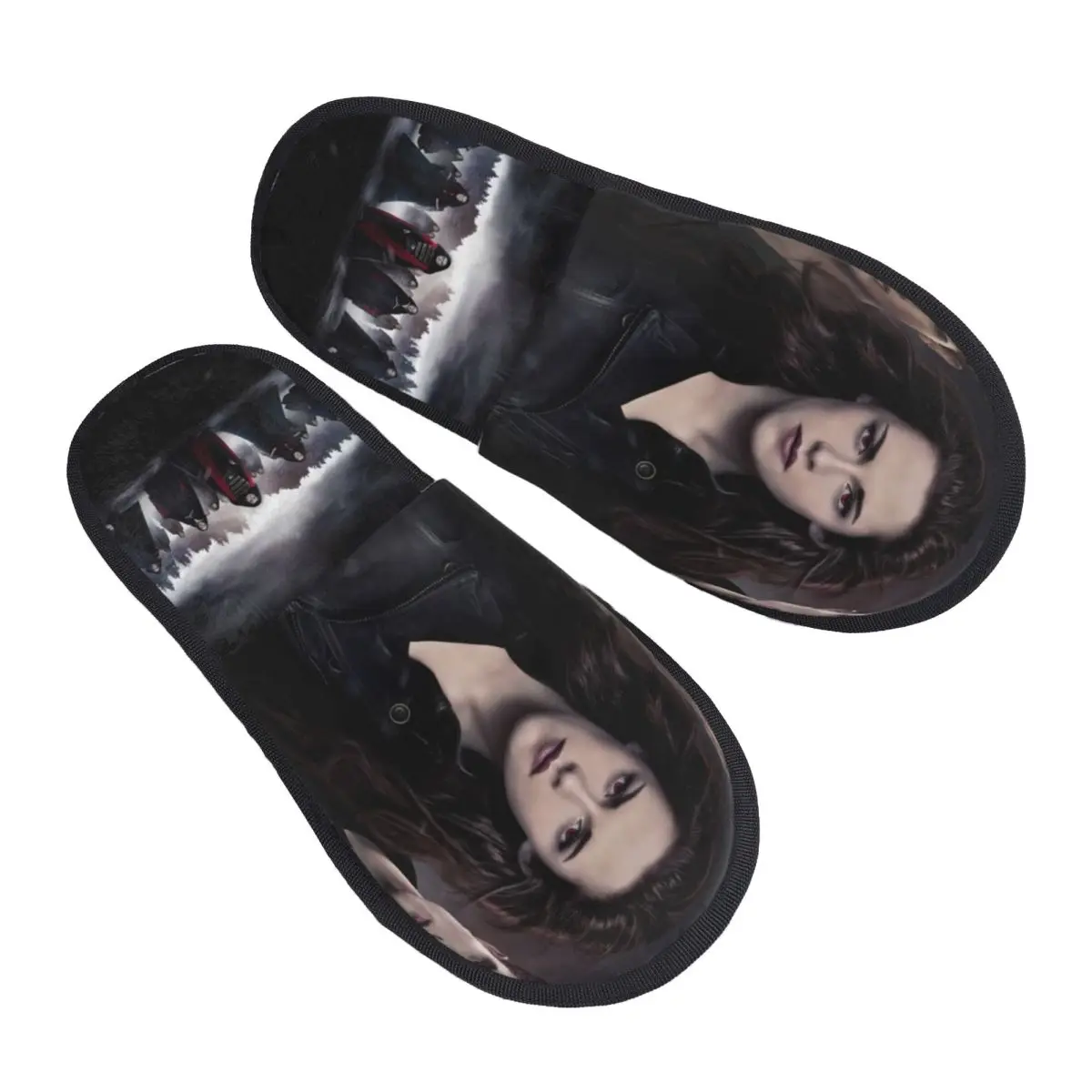 Película de vampiro personalizada, zapatillas de espuma viscoelástica de la saga Crepúsculo, zapatillas de casa suaves y cálidas para mujer