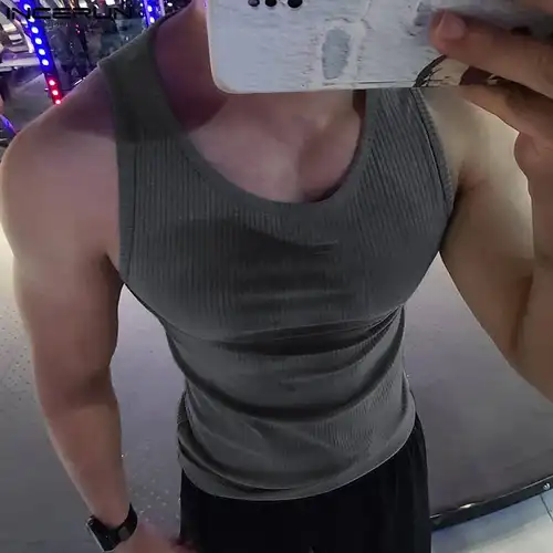 Casual Well Fitting Tops INCERUN Men's Solid Color Pinstripe Sleeveless Vests Streetwear Sports All-match Loose Waistcoat S-5XL - Image 5