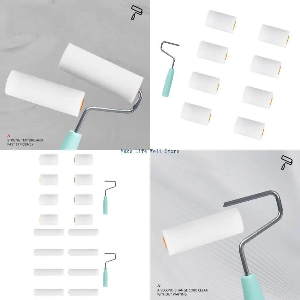 9pcs Foam Rollers Interior Wall Paint Roller set for Efficient Paint Application