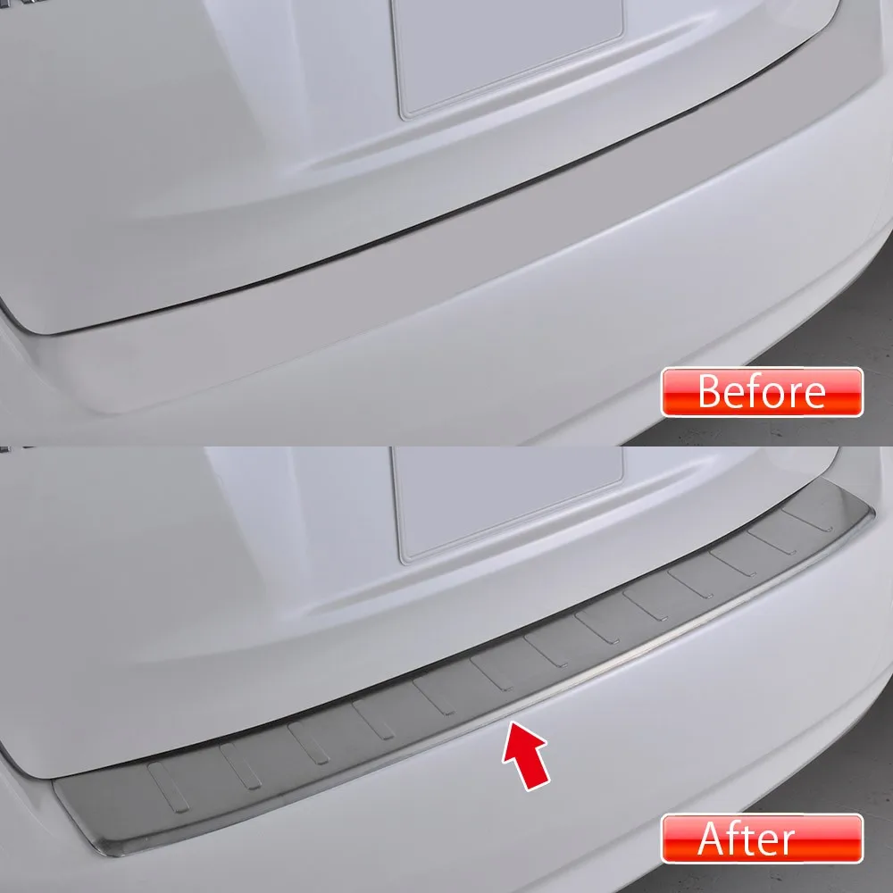 SUS304 Stainles Steel Rear Bumper Protector Sill Molding Trims Cover Car Styling Accessories For Toyota Prius Alpha ZVW40 V