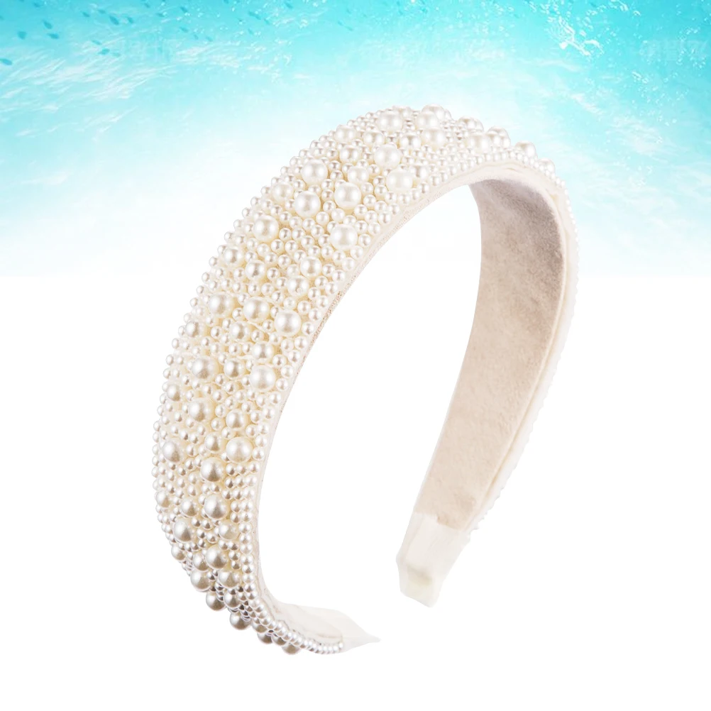 

1 шт., повязка на голову с жемчугом, прочный элегантный стильный обруч для волос для женщин, повседневная вечеринка, модное украшение для волос, повязка на голову