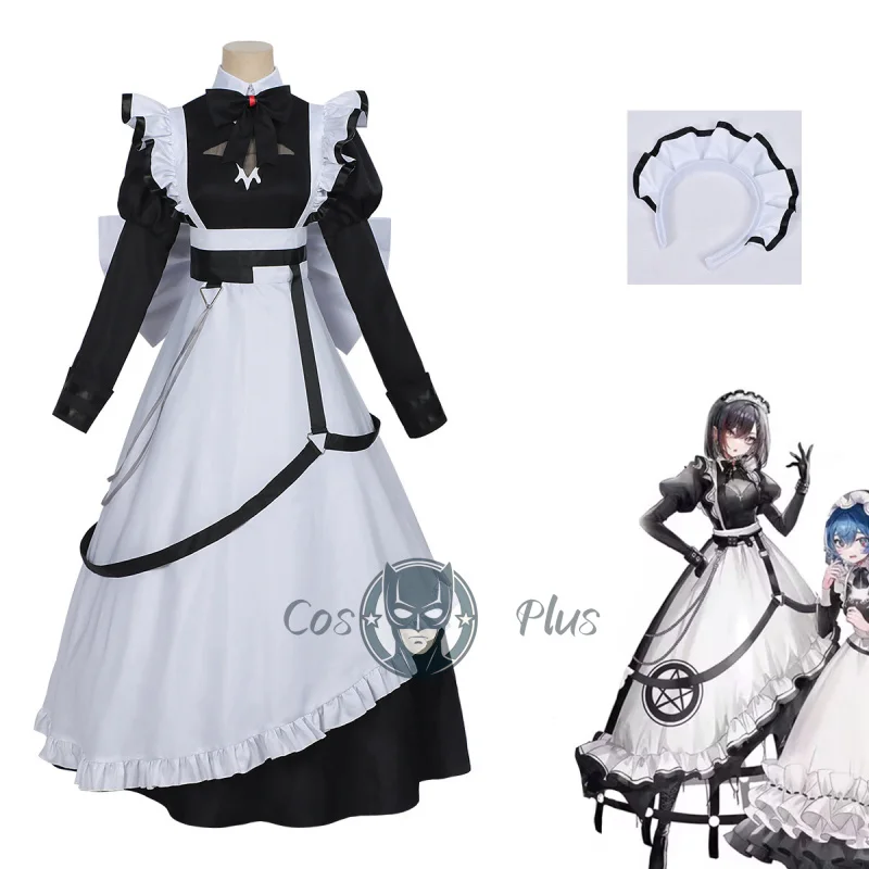 

Anime Playing Death Games To Put Food On The Table Yuki Cosplay Costume Black and White Maid Dress Uniform Halloween Party Suit
