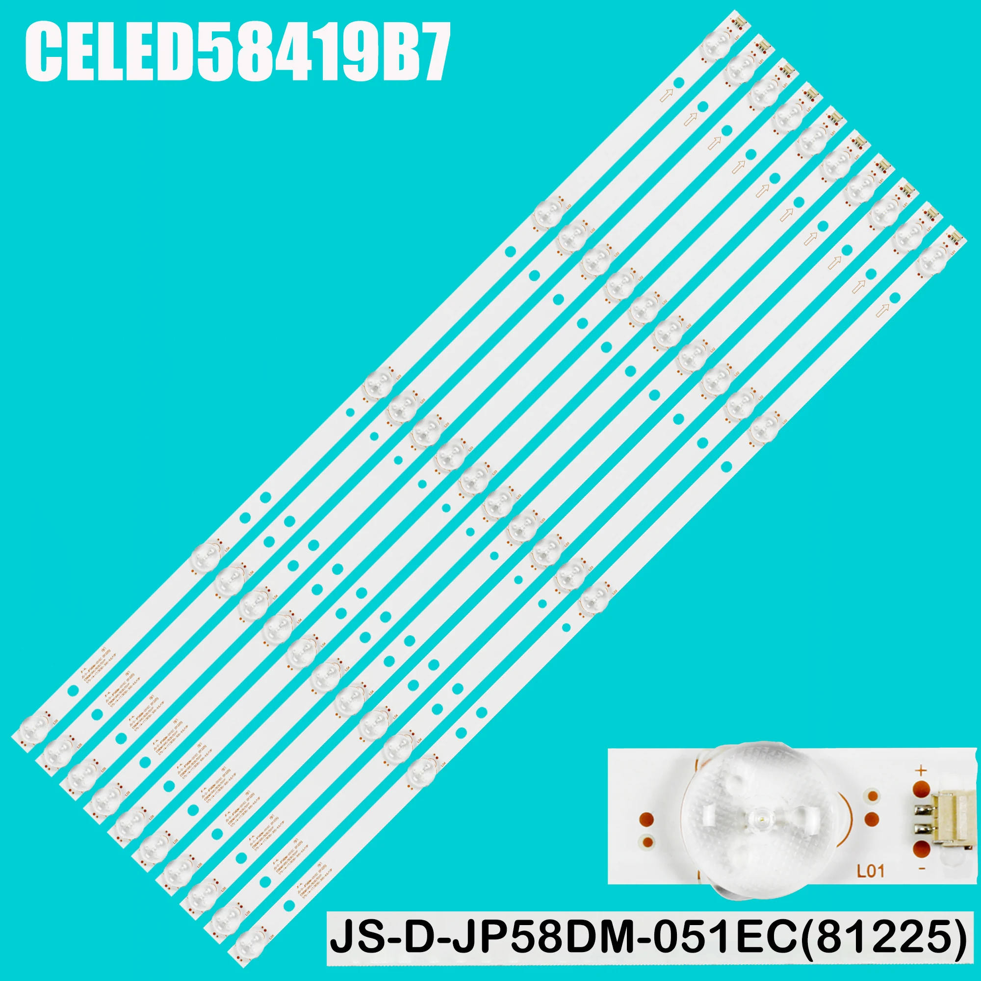 

Светодиодная лента подсветки для E58DM1200 CELED58419B7 TVLED584K01 K58DLJ10US K58DLJ10VS JS-D-JP58DM-051EC(81225) E58DM1000/3030-5S1P