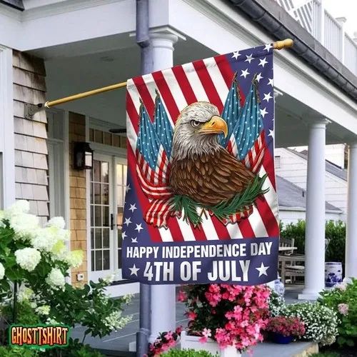 Patriotic Eagle Happy Independence Day 4th of July Garden Flag, Double- sided XXH LLP LLX uui