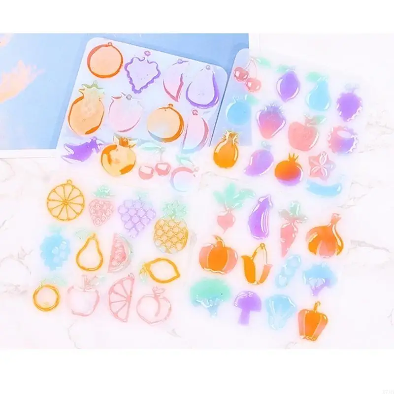  Fruit/Vegetable Theme Earrings Molds Silicone Resin Molds for Hand-Making Lover