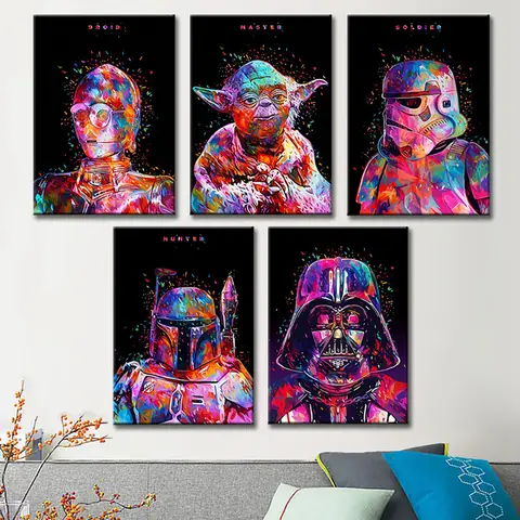 Disney Decoration Poster Star Wars Movie Canvas Painting Graffiti Mural Kids Room Art Picture Print Modern Home Wall Decor Gifts