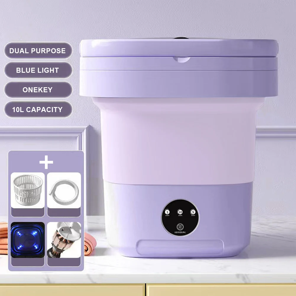 10 L Portable Washing Machine Deep Cleaning Mini Small Washer IPX4 Waterproof for Washing Baby Clothes Underwear Or Small Items