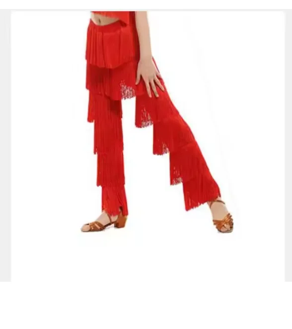 1pcs/lot Ladies Girls Fringe Latin Dance Pants Samba Fringe tassel latin Dance Pants image 5