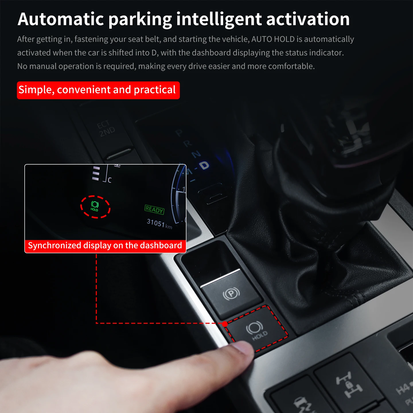 For Toyota Land Cruiser Prado 250 LC250 2024-2026 Auto Hold Retention Module Parking Brake Memory System Accessories