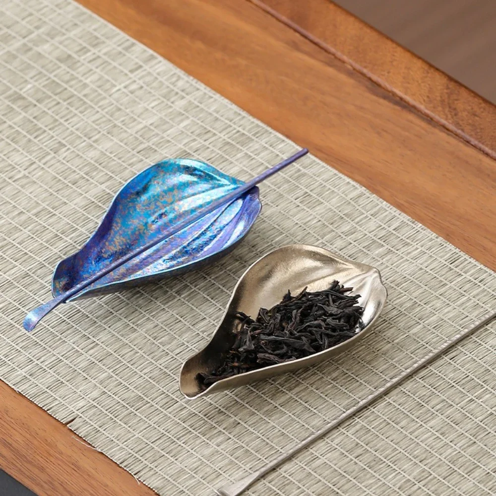 Pure Titanium Tea Is Combined To Appreciate Tea Lotus Kung Fu TeaSet Accessories To Wake Up TeaSpoon TeaPlucking Tea Ceremony