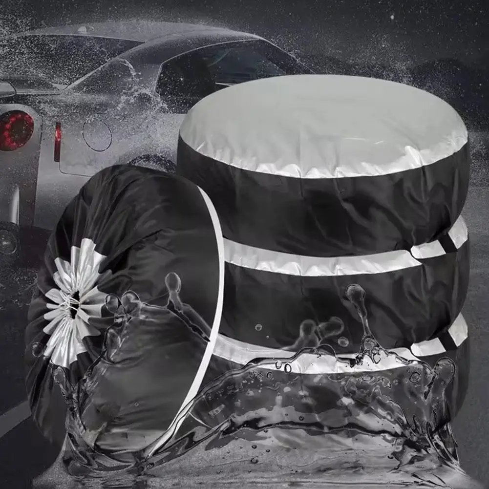 Tire Cover Case Car Spare Tire Cover Storage Bags Carry Tote Polyester Tire For Cars Wheel Covers Dustproof 13-18inch 19-23inch