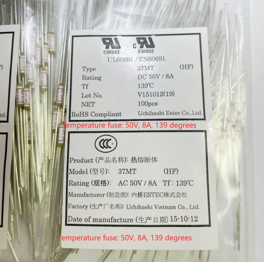 10 unids/lote 37M UMI 37MT (HF) AC50V/8A 139c UMI fusible nuevo original