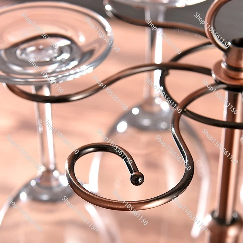 metal wood bottom red wine glass holder, restaurant and bar ornament