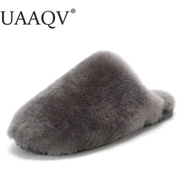 New Natural Wool Slippers Fashion Winter Women Indoor Slippers Warm Sheep Fur Home Slippers Lady Casual House Shoes