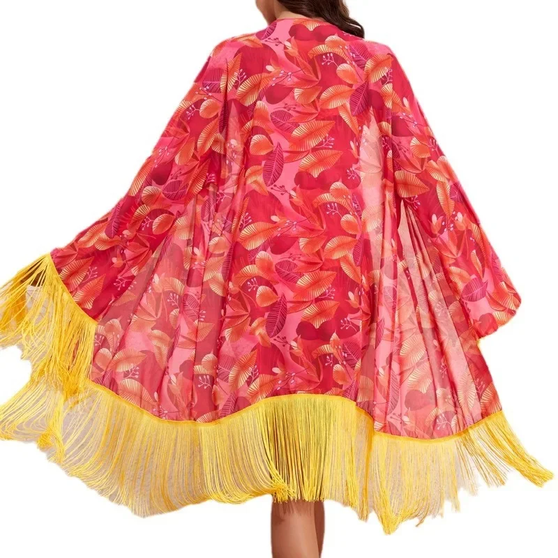 2025 Three Pieces Bikini Set Cover Up Swimwear High Waisted Bikini Set Women's Swimwear Print  For Female Bath Suit Tropical