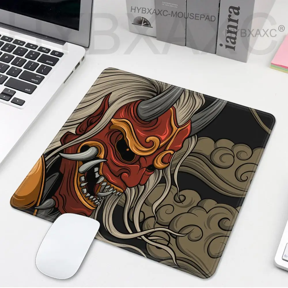 Black Ghost Face Mouse Pad Multiple sizes Large Square Computer Office Game Table Mat Japanese Samurai Devil Mask Rubber Deskmat