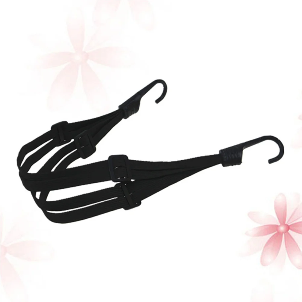 Sangle de corde élastique pour bagages à 2 crochets, fil d'acier solide rétractable noir, filet pour moto, vélo, voiture électrique