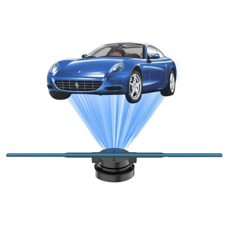 

Two 42cm holographic projectors advertising LED display fans