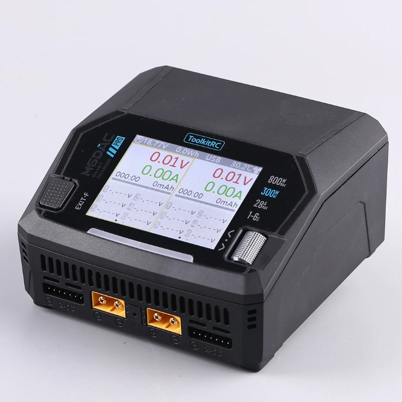 ToolkitRC M6DAC Pro Dual-Channel Smart Charger AC 300W DC 800W 2x16A 1-6S LiPo LiHV 65W PD Wireless Charging
